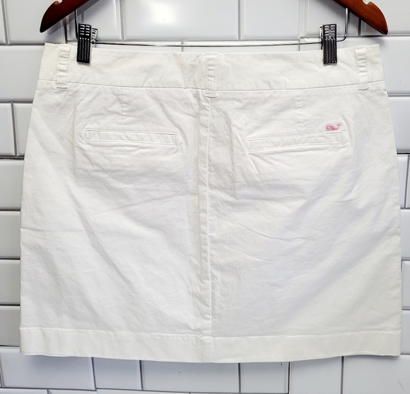 VINEYARD VINES Women’s White Cotton Mini Short Skirt Side and Back Pockets - Picture 4 of 6
